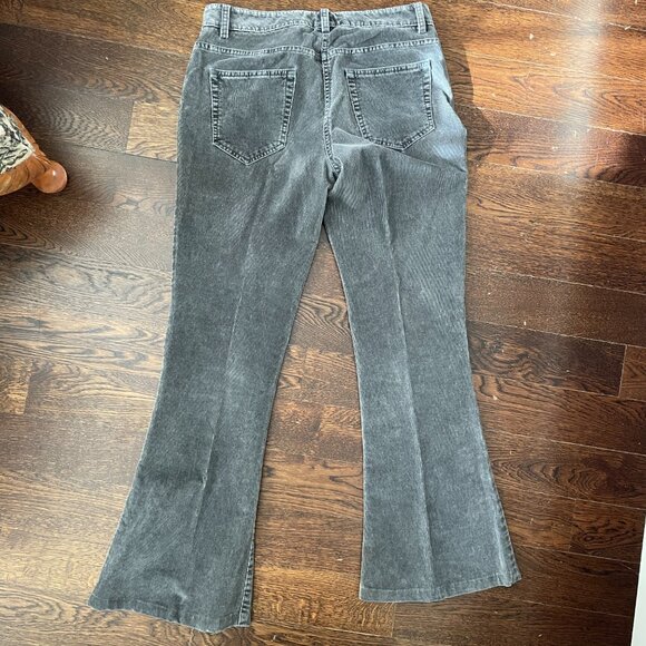 Theory Distressed Gray Corduroy Flare Pants-Size 0 - Picture 4 of 9